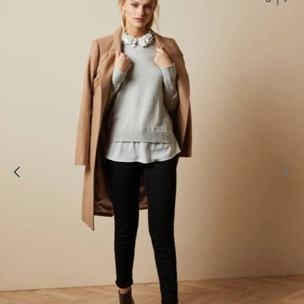 Ted Baker Nansea Floral Collar Mockable Grey Sweater - Picture 2 of 12